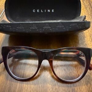 Celine Tortoiseshell Eyeglasses in Brown and Amber